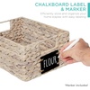 image:imageBest Choice Products Set of 4 9x12in Water Hyacinth Pantry Baskets Woven Organizers wChalkboard Label Chalk Marker  ChestnutWhite