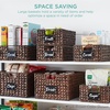 image:imageBest Choice Products Set of 4 9x12in Water Hyacinth Pantry Baskets Woven Organizers wChalkboard Label Chalk Marker  ChestnutWhite