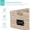 image:imageBest Choice Products Set of 4 9x12in Water Hyacinth Pantry Baskets Woven Organizers wChalkboard Label Chalk Marker  ChestnutWhite