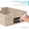 image:imageBest Choice Products Set of 4 9x12in Water Hyacinth Pantry Baskets Woven Organizers wChalkboard Label Chalk Marker  ChestnutWhite