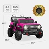 image:imageBest Choice Products 12V Kids Ride On Truck Car wRemote Control Electric Ride On Car for Toddlers 35 Battery Powered Ride On Toy wLED Lights 4Wheel Suspension Safety Harness  Cherry RedHot Pink