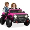 image:imageBest Choice Products 12V Kids Ride On Truck Car wRemote Control Electric Ride On Car for Toddlers 35 Battery Powered Ride On Toy wLED Lights 4Wheel Suspension Safety Harness  Cherry RedHot Pink