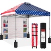 image:imageBest Choice Products 10x10ft Pop Up Canopy Tent Outdoor Shade 1 Person 1 Minute Set Up Carry Case 4 Weight Bags  BlueAmerican Flag