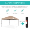 image:imageBest Choice Products 10x10ft Pop Up Canopy Tent Outdoor Shade 1 Person 1 Minute Set Up Carry Case 4 Weight Bags  BlueTan
