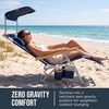 image:imageBest Choice Products Beach Chair with Adjustable Canopy Folding Zero Gravity Reclining Camp Lounge Chair with Backpack Straps amp Side Pocket Aluminum Frame Supports 350 lbs  Deep Sea StripeDeep Sea