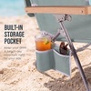 image:imageBest Choice Products Beach Chair with Adjustable Canopy Folding Zero Gravity Reclining Camp Lounge Chair with Backpack Straps amp Side Pocket Aluminum Frame Supports 350 lbs  Deep Sea StripeSeafoam