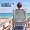 image:imageBest Choice Products Beach Chair with Adjustable Canopy Folding Zero Gravity Reclining Camp Lounge Chair with Backpack Straps amp Side Pocket Aluminum Frame Supports 350 lbs  Deep Sea StripeSeafoam