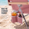 image:imageBest Choice Products Beach Chair with Adjustable Canopy Folding Zero Gravity Reclining Camp Lounge Chair with Backpack Straps amp Side Pocket Aluminum Frame Supports 350 lbs  Deep Sea StripeFlamingo