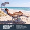 image:imageBest Choice Products Beach Chair with Adjustable Canopy Folding Zero Gravity Reclining Camp Lounge Chair with Backpack Straps amp Side Pocket Aluminum Frame Supports 350 lbs  Deep Sea StripeDeep Sea Stripe