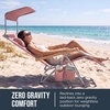 image:imageBest Choice Products Beach Chair with Adjustable Canopy Folding Zero Gravity Reclining Camp Lounge Chair with Backpack Straps amp Side Pocket Aluminum Frame Supports 350 lbs  Deep Sea StripeFlamingo