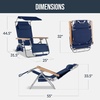 image:imageBest Choice Products Beach Chair with Adjustable Canopy Folding Zero Gravity Reclining Camp Lounge Chair with Backpack Straps amp Side Pocket Aluminum Frame Supports 350 lbs  Deep Sea StripeDeep Sea