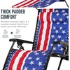 image:imageBest Choice Products Oversized Padded Zero Gravity Chair wCanopy Headrest Cup Holder Side Tray Folding Outdoor Patio Recliner Lounger  BeigeAmerican Flag