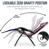 image:imageBest Choice Products Oversized Padded Zero Gravity Chair wCanopy Headrest Cup Holder Side Tray Folding Outdoor Patio Recliner Lounger  BeigeAmerican Flag