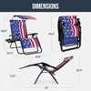 image:imageBest Choice Products Oversized Padded Zero Gravity Chair wCanopy Headrest Cup Holder Side Tray Folding Outdoor Patio Recliner Lounger  BeigeAmerican Flag