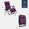 image:imageBest Choice Products Oversized Padded Zero Gravity Chair wCanopy Headrest Cup Holder Side Tray Folding Outdoor Patio Recliner Lounger  BeigeAmethyst Purple