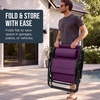 image:imageBest Choice Products Oversized Padded Zero Gravity Chair wCanopy Headrest Cup Holder Side Tray Folding Outdoor Patio Recliner Lounger  BeigeAmethyst Purple