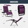 image:imageBest Choice Products Oversized Padded Zero Gravity Chair wCanopy Headrest Cup Holder Side Tray Folding Outdoor Patio Recliner Lounger  BeigeAmethyst Purple