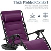 image:imageBest Choice Products Oversized Padded Zero Gravity Chair wCanopy Headrest Cup Holder Side Tray Folding Outdoor Patio Recliner Lounger  BeigeAmethyst Purple