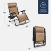 image:imageBest Choice Products Oversized Padded Zero Gravity Chair wCanopy Headrest Cup Holder Side Tray Folding Outdoor Patio Recliner Lounger  BeigeBeige