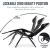 image:imageBest Choice Products Oversized Padded Zero Gravity Chair wCanopy Headrest Cup Holder Side Tray Folding Outdoor Patio Recliner Lounger  BeigeBlack