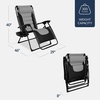 image:imageBest Choice Products Oversized Padded Zero Gravity Chair wCanopy Headrest Cup Holder Side Tray Folding Outdoor Patio Recliner Lounger  BeigeBlackGray