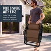 image:imageBest Choice Products Oversized Padded Zero Gravity Chair wCanopy Headrest Cup Holder Side Tray Folding Outdoor Patio Recliner Lounger  BeigeBrown