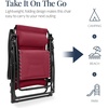 image:imageBest Choice Products Oversized Padded Zero Gravity Chair wCanopy Headrest Cup Holder Side Tray Folding Outdoor Patio Recliner Lounger  BeigeBurgundy