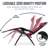 image:imageBest Choice Products Oversized Padded Zero Gravity Chair wCanopy Headrest Cup Holder Side Tray Folding Outdoor Patio Recliner Lounger  BeigeBurgundy