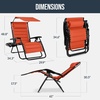 image:imageBest Choice Products Oversized Padded Zero Gravity Chair wCanopy Headrest Cup Holder Side Tray Folding Outdoor Patio Recliner Lounger  BeigeBurnt Orange