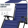 image:imageBest Choice Products Oversized Padded Zero Gravity Chair wCanopy Headrest Cup Holder Side Tray Folding Outdoor Patio Recliner Lounger  BeigeCobalt Blue