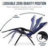 image:imageBest Choice Products Oversized Padded Zero Gravity Chair wCanopy Headrest Cup Holder Side Tray Folding Outdoor Patio Recliner Lounger  BeigeCobalt Blue