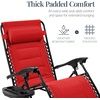 image:imageBest Choice Products Oversized Padded Zero Gravity Chair wCanopy Headrest Cup Holder Side Tray Folding Outdoor Patio Recliner Lounger  BeigeCrimson Red