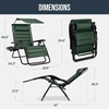 image:imageBest Choice Products Oversized Padded Zero Gravity Chair wCanopy Headrest Cup Holder Side Tray Folding Outdoor Patio Recliner Lounger  BeigeForest Green