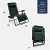 image:imageBest Choice Products Oversized Padded Zero Gravity Chair wCanopy Headrest Cup Holder Side Tray Folding Outdoor Patio Recliner Lounger  BeigeForest Green
