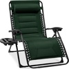 image:imageBest Choice Products Oversized Padded Zero Gravity Chair wCanopy Headrest Cup Holder Side Tray Folding Outdoor Patio Recliner Lounger  BeigeForest Green