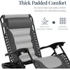 image:imageBest Choice Products Oversized Padded Zero Gravity Chair wCanopy Headrest Cup Holder Side Tray Folding Outdoor Patio Recliner Lounger  BeigeGrayLight Gray