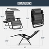 image:imageBest Choice Products Oversized Padded Zero Gravity Chair wCanopy Headrest Cup Holder Side Tray Folding Outdoor Patio Recliner Lounger  BeigeGrey