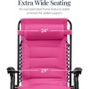 image:imageBest Choice Products Oversized Padded Zero Gravity Chair wCanopy Headrest Cup Holder Side Tray Folding Outdoor Patio Recliner Lounger  BeigeHot Pink