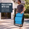 image:imageBest Choice Products Oversized Padded Zero Gravity Chair wCanopy Headrest Cup Holder Side Tray Folding Outdoor Patio Recliner Lounger  BeigeLight Blue