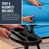 image:imageBest Choice Products Oversized Padded Zero Gravity Chair wCanopy Headrest Cup Holder Side Tray Folding Outdoor Patio Recliner Lounger  BeigeLight Blue