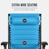 image:imageBest Choice Products Oversized Padded Zero Gravity Chair wCanopy Headrest Cup Holder Side Tray Folding Outdoor Patio Recliner Lounger  BeigeLight Blue