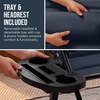 image:imageBest Choice Products Oversized Padded Zero Gravity Chair wCanopy Headrest Cup Holder Side Tray Folding Outdoor Patio Recliner Lounger  BeigeNavy Blue