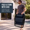 image:imageBest Choice Products Oversized Padded Zero Gravity Chair wCanopy Headrest Cup Holder Side Tray Folding Outdoor Patio Recliner Lounger  BeigeNavy Blue
