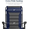 image:imageBest Choice Products Oversized Padded Zero Gravity Chair wCanopy Headrest Cup Holder Side Tray Folding Outdoor Patio Recliner Lounger  BeigeNavyGray