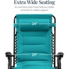 image:imageBest Choice Products Oversized Padded Zero Gravity Chair wCanopy Headrest Cup Holder Side Tray Folding Outdoor Patio Recliner Lounger  BeigePeacock Blue