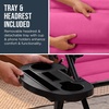 image:imageBest Choice Products Oversized Padded Zero Gravity Chair wCanopy Headrest Cup Holder Side Tray Folding Outdoor Patio Recliner Lounger  BeigePink