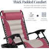 image:imageBest Choice Products Oversized Padded Zero Gravity Chair wCanopy Headrest Cup Holder Side Tray Folding Outdoor Patio Recliner Lounger  BeigePinkTaupe