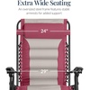 image:imageBest Choice Products Oversized Padded Zero Gravity Chair wCanopy Headrest Cup Holder Side Tray Folding Outdoor Patio Recliner Lounger  BeigePinkTaupe