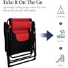 image:imageBest Choice Products Oversized Padded Zero Gravity Chair wCanopy Headrest Cup Holder Side Tray Folding Outdoor Patio Recliner Lounger  BeigeRed  Black