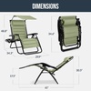 image:imageBest Choice Products Oversized Padded Zero Gravity Chair wCanopy Headrest Cup Holder Side Tray Folding Outdoor Patio Recliner Lounger  BeigeSage Green